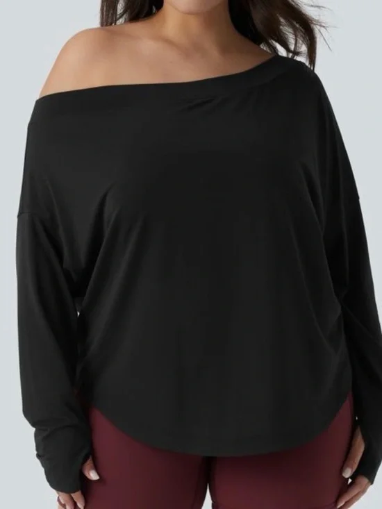 NWT Halara Black One Shoulder Yoga Top Size 2X - Picture 1 of 8